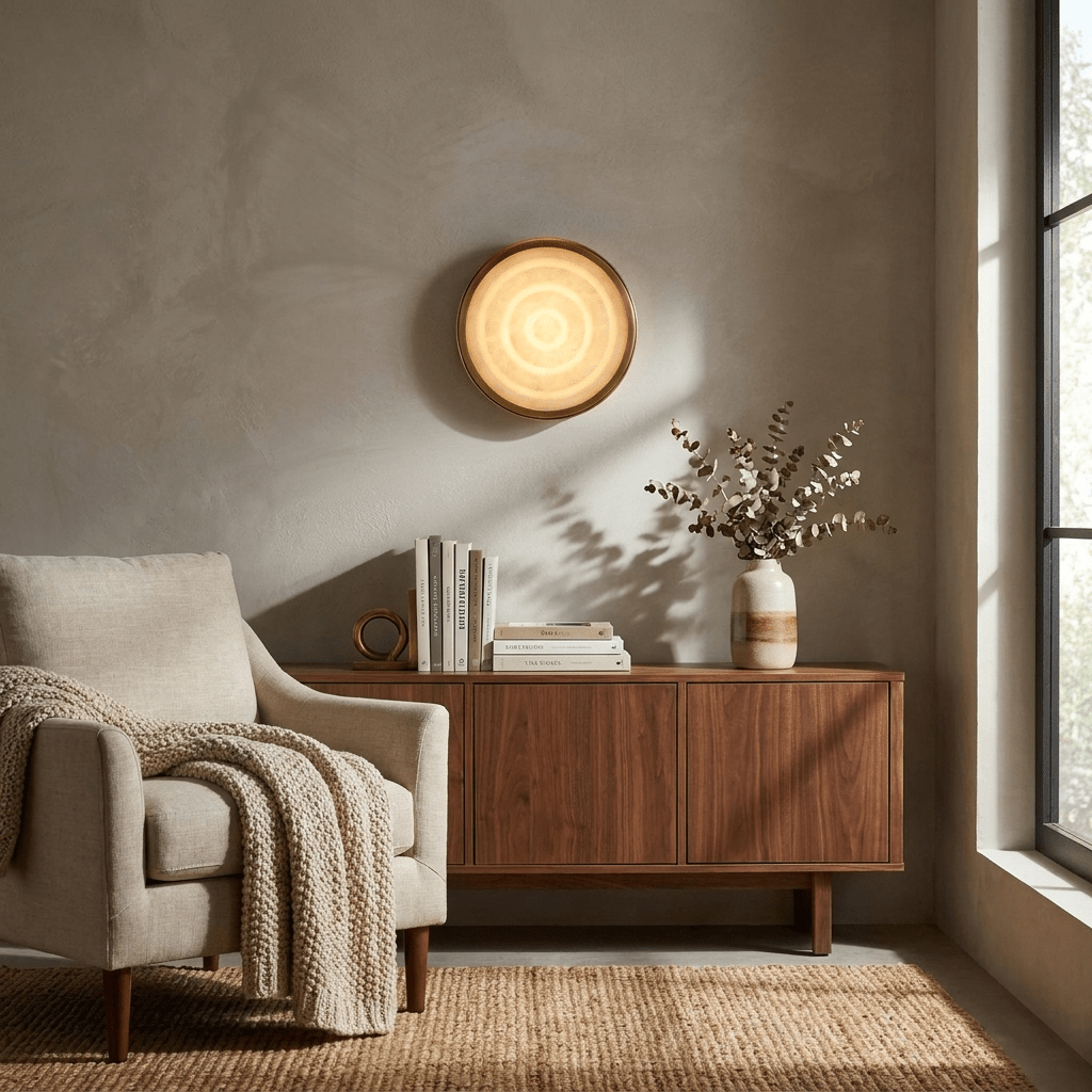 Orlina Stone Disc Wall Sconce