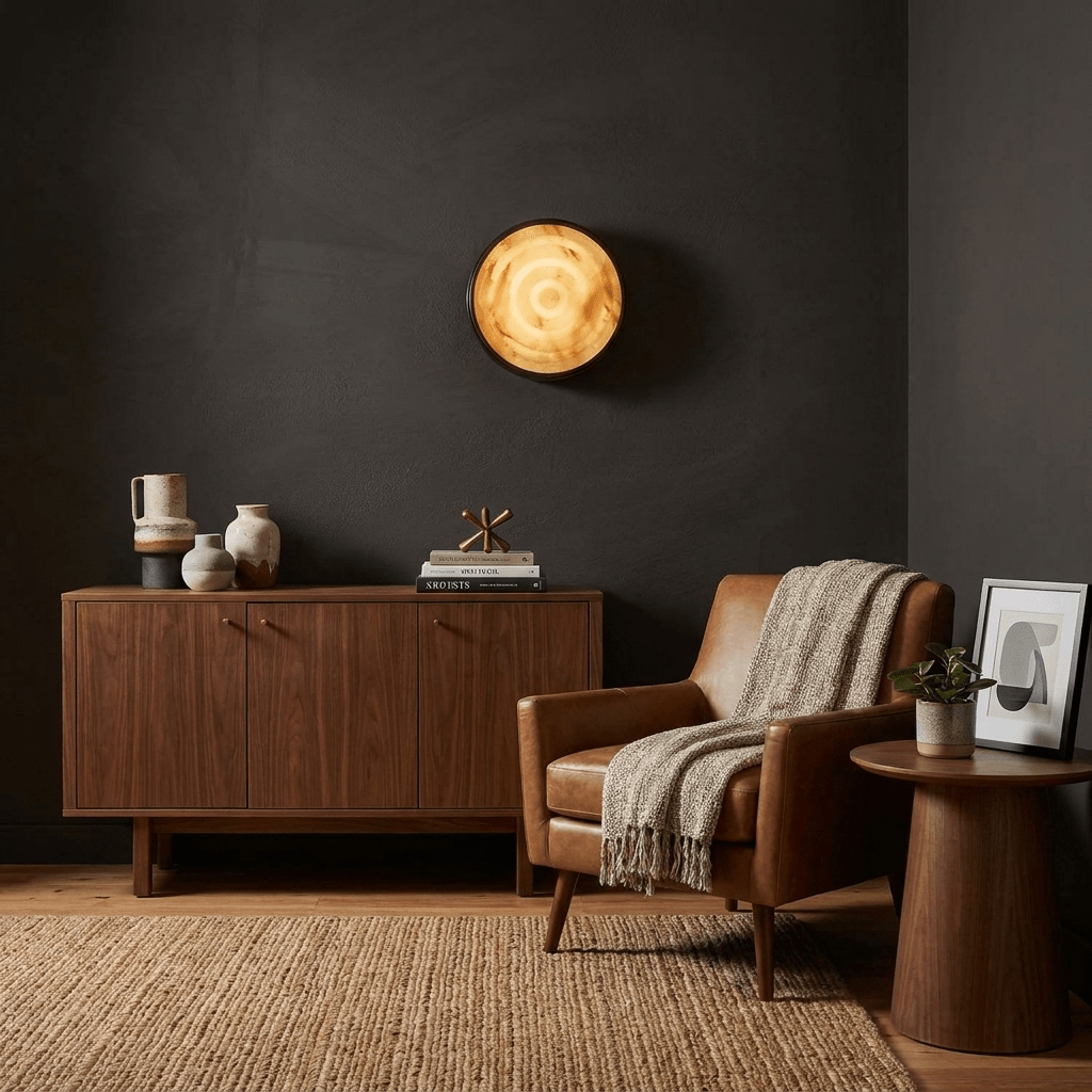 Orlina Stone Disc Wall Sconce