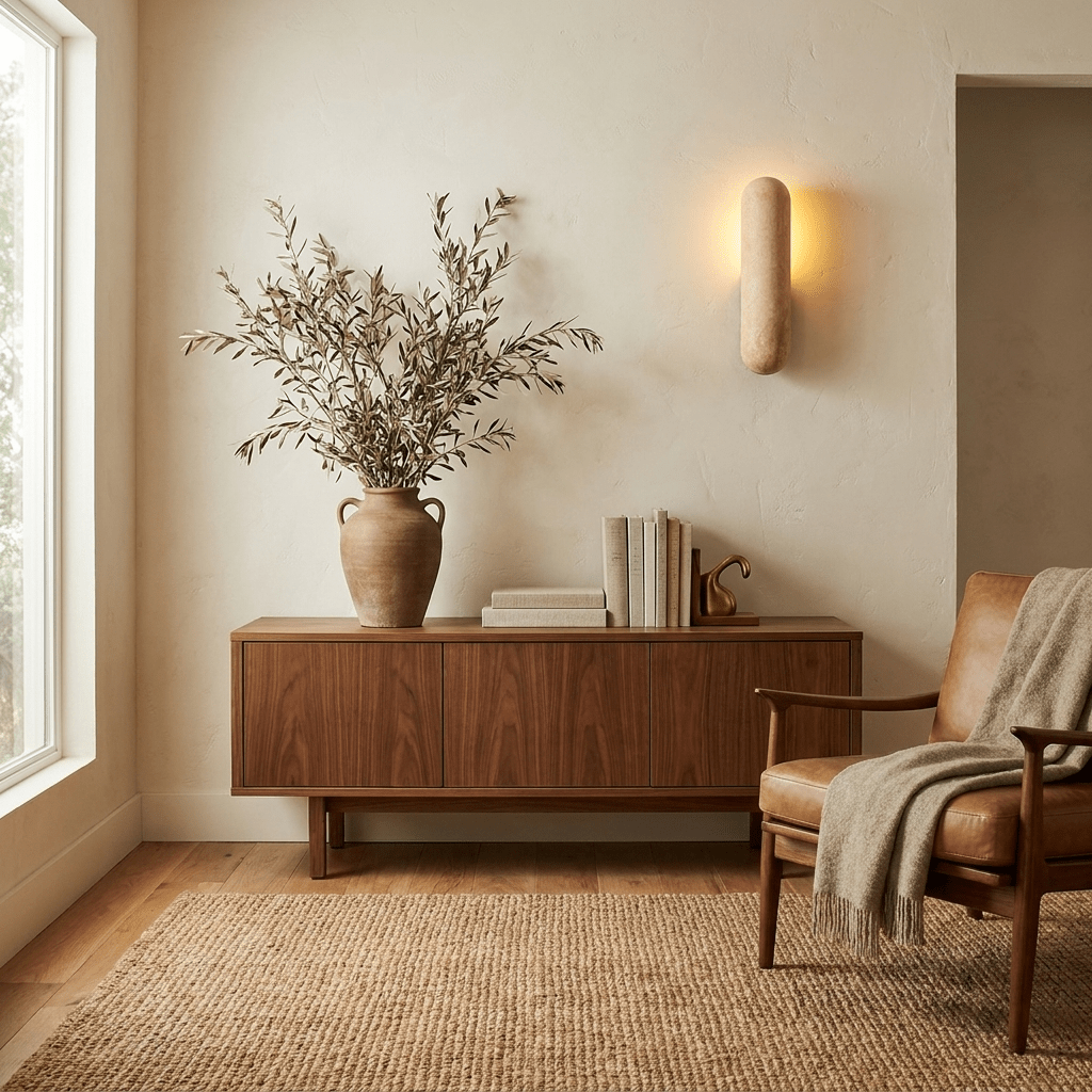 Talvera Travertine Capsule Wall Sconce
