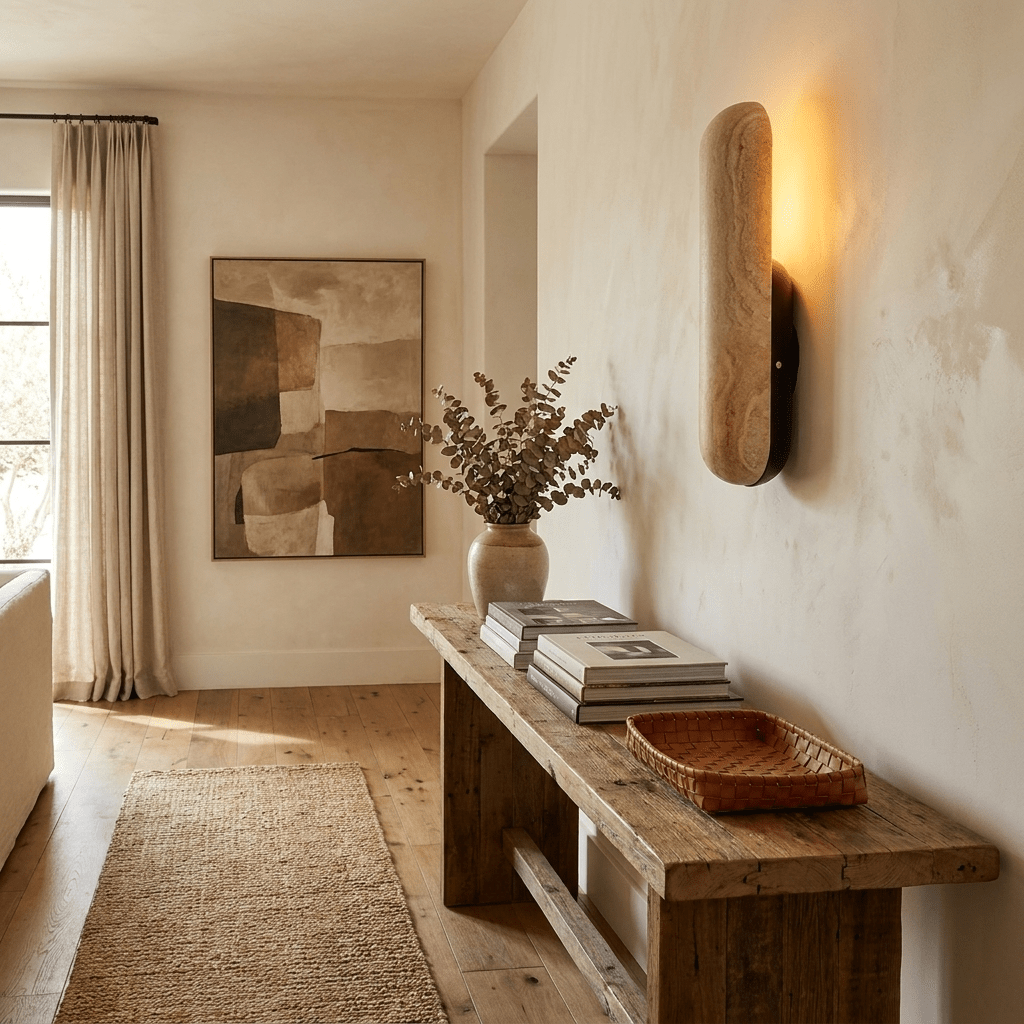 Talvera Travertine Capsule Wall Sconce