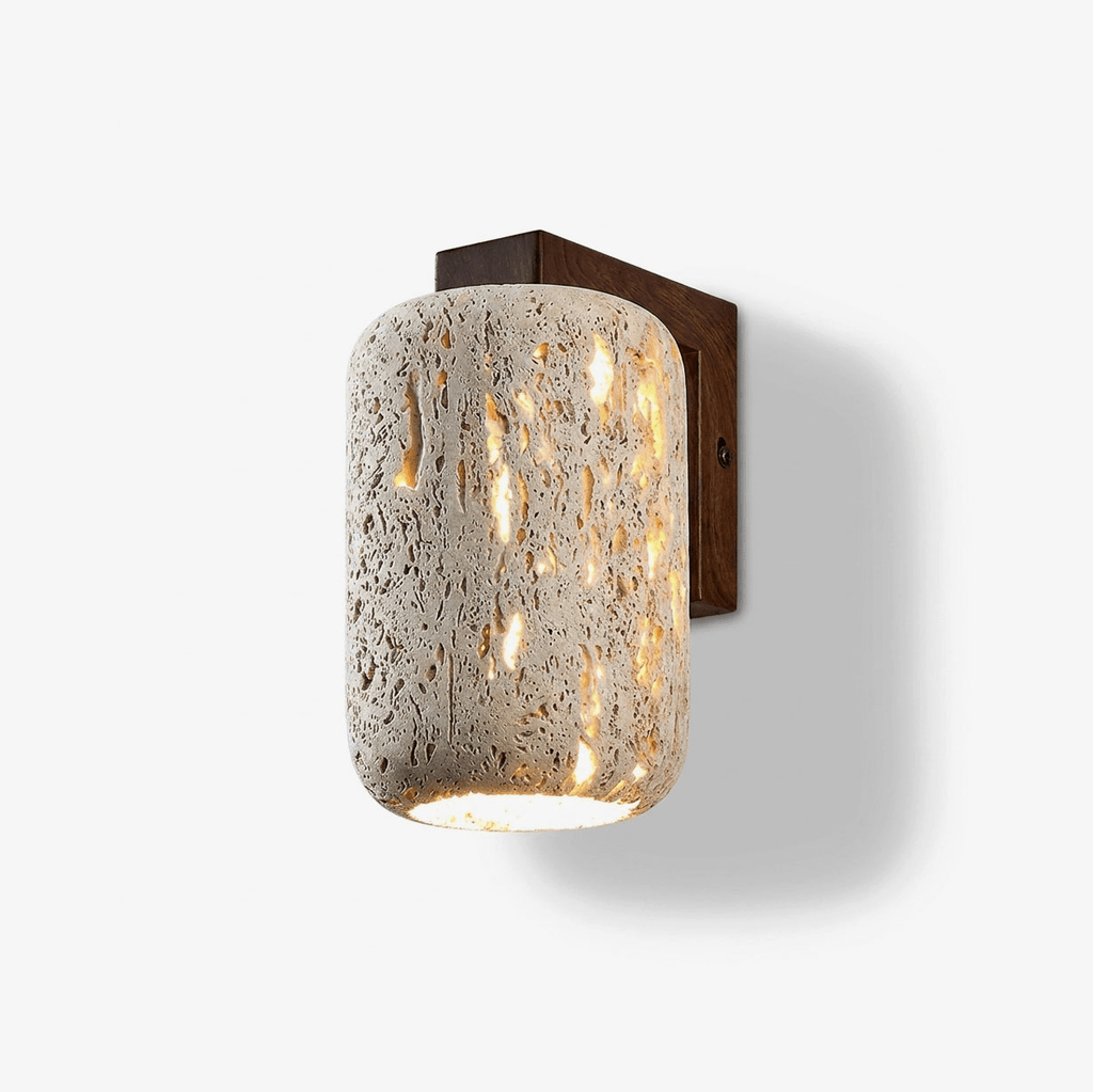 Solvane Perforated Travertine Wall Sconce