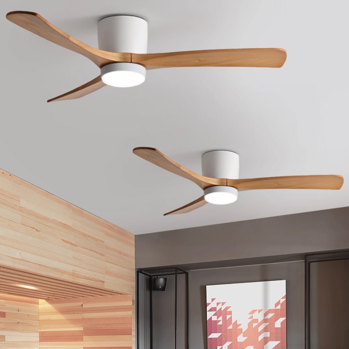 Nordic Wooden Ceiling Fan Light