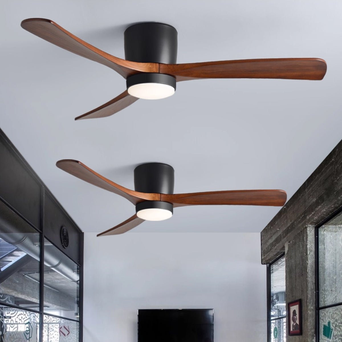 Nordic Wooden Ceiling Fan Light