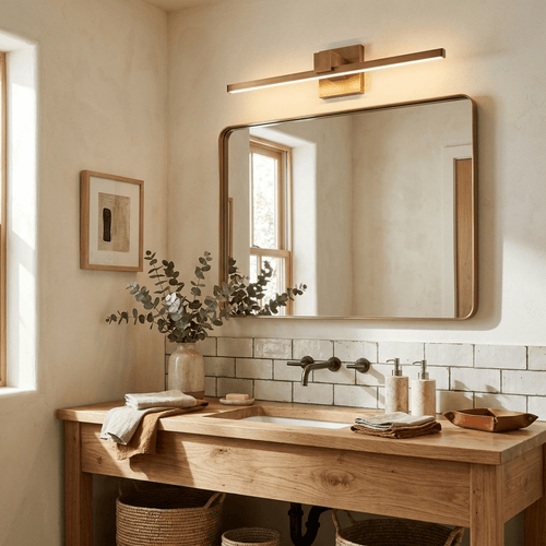 Aurevia Vintage Brass Linear Wall Sconce