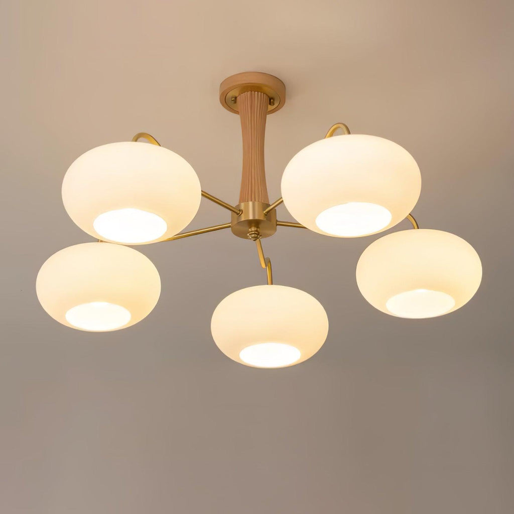 Brass Wooden Persimmon Chandelier