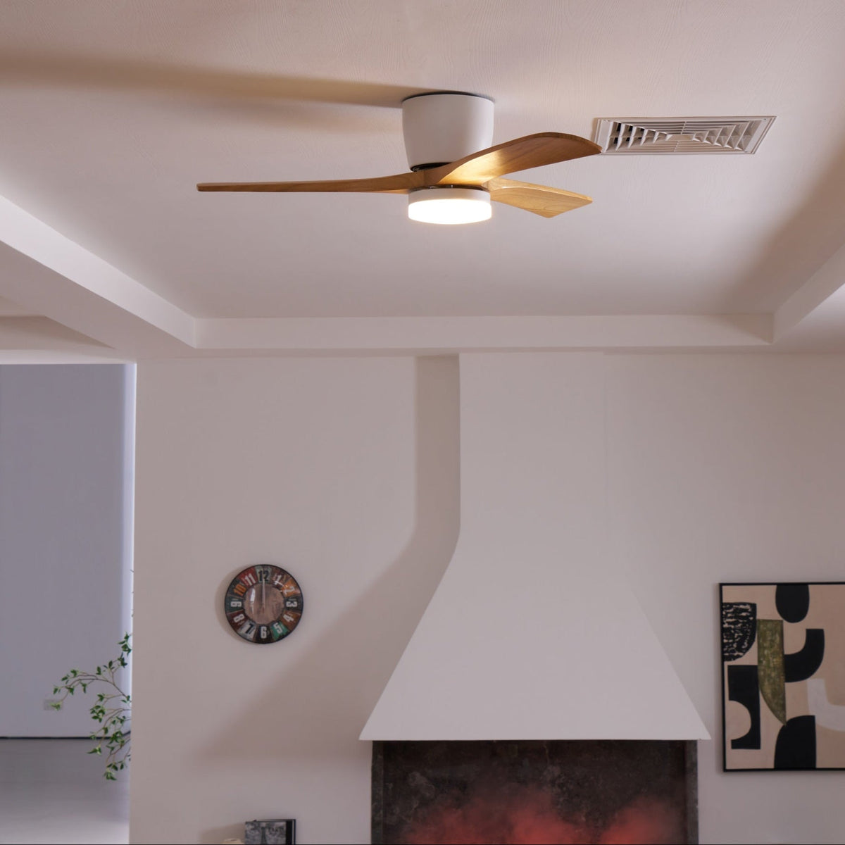 Nordic Wooden Ceiling Fan Light