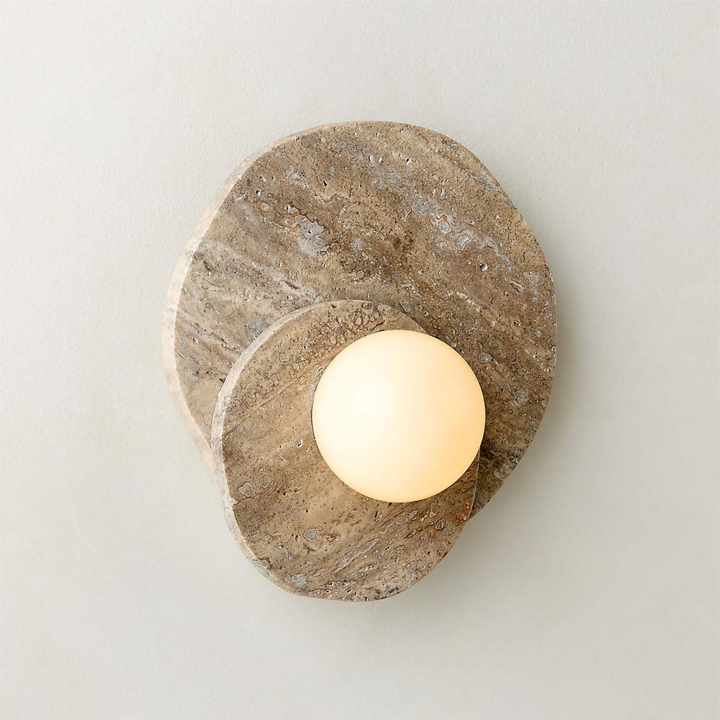 Elyra Layered Stone Globe Wall Sconce
