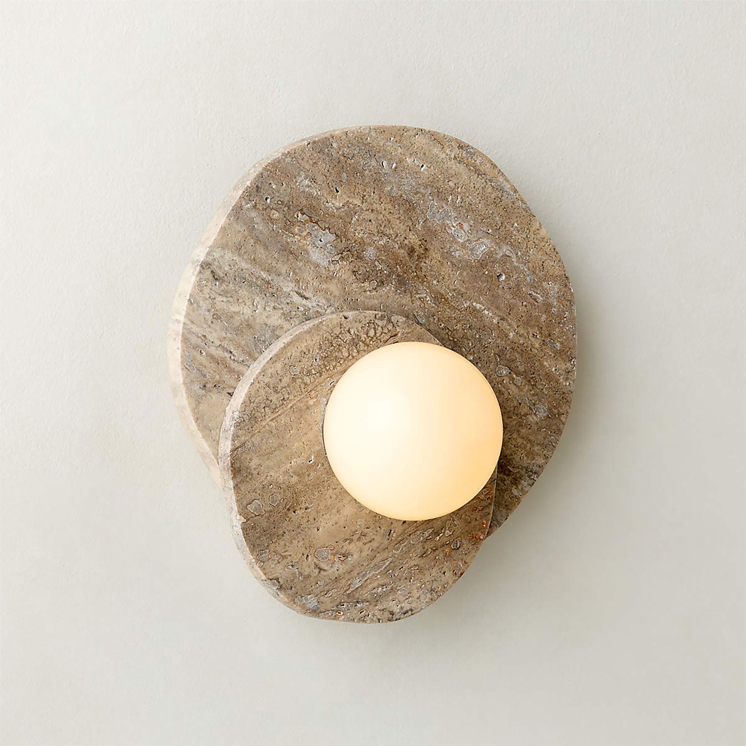 Elyra Layered Stone Globe Wall Sconce