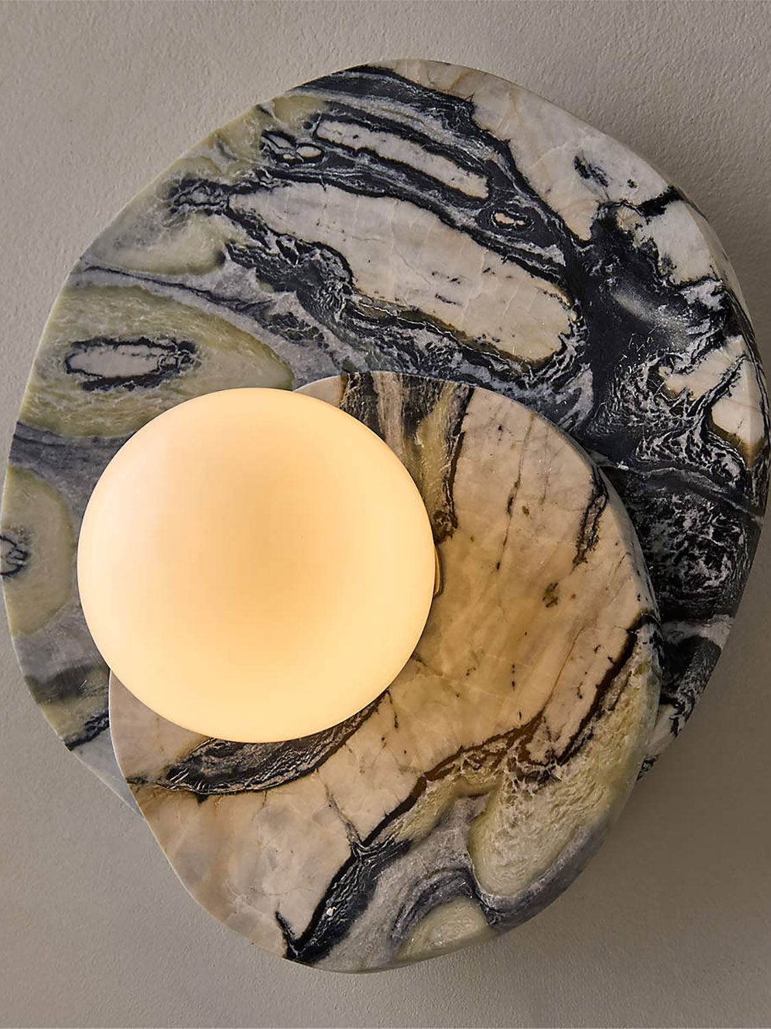 Elyra Layered Stone Globe Wall Sconce
