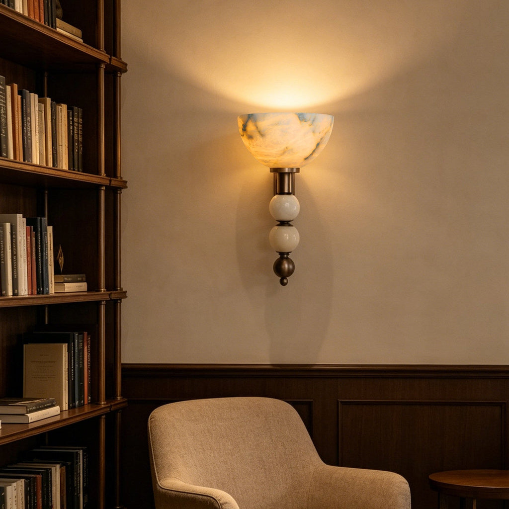Halden Alabaster Bowl Wall Sconce
