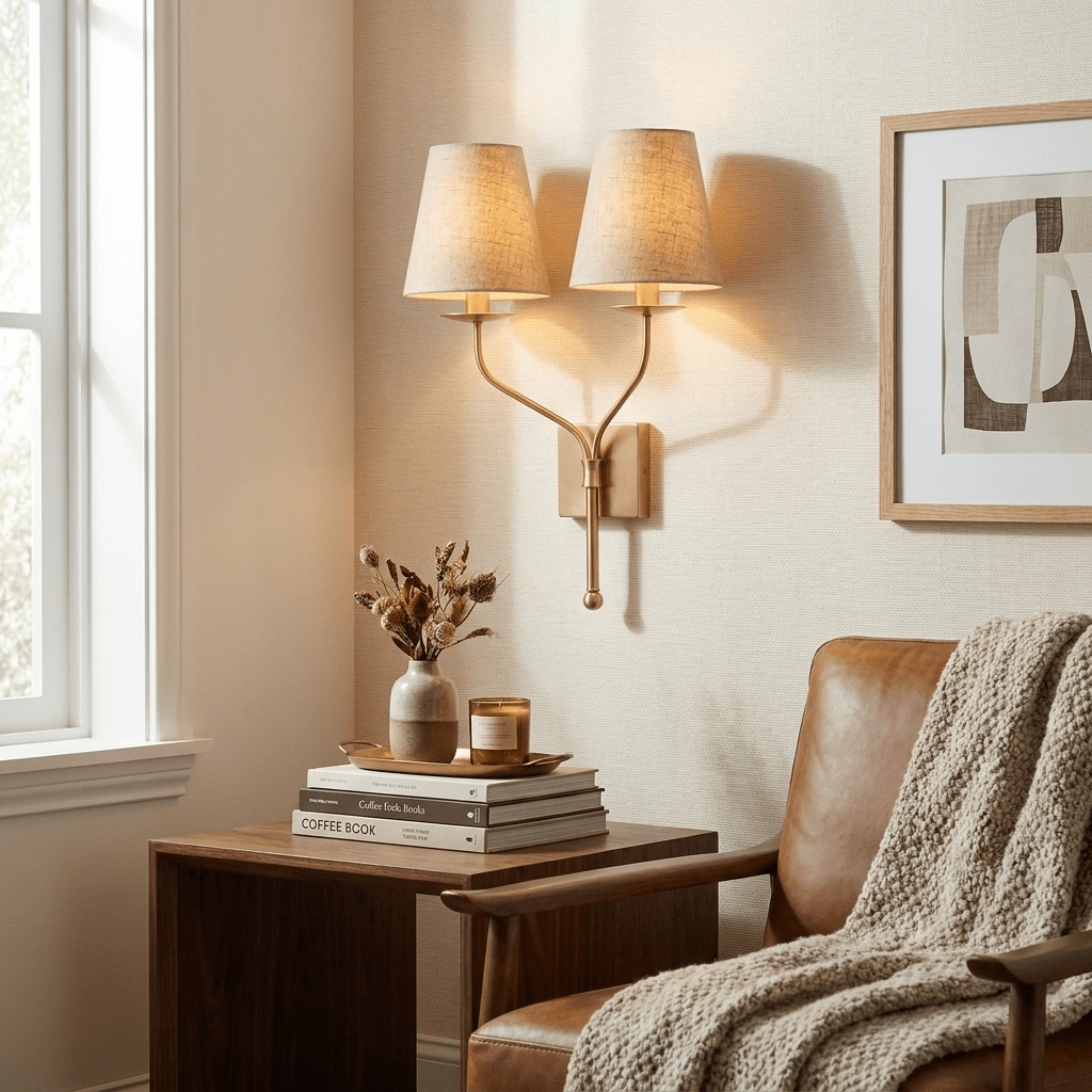 Lysenne Double Arm Fabric Wall Sconce
