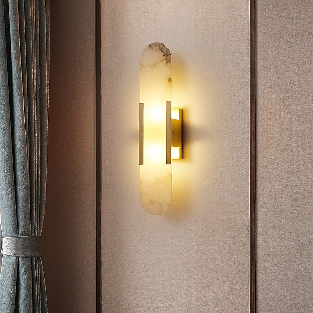 Oblong Alabaster Wall Sconce