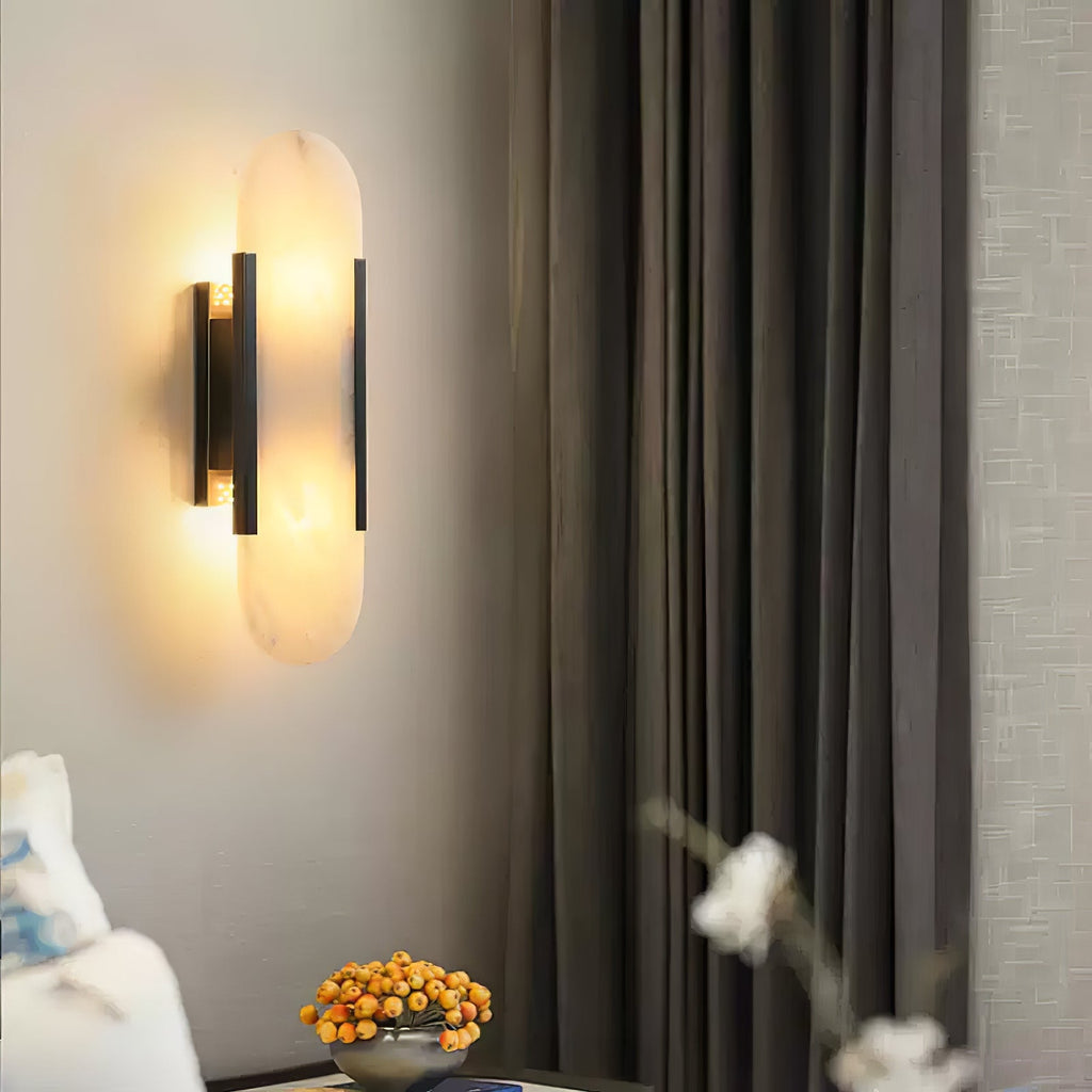 Oblong Alabaster Wall Sconce