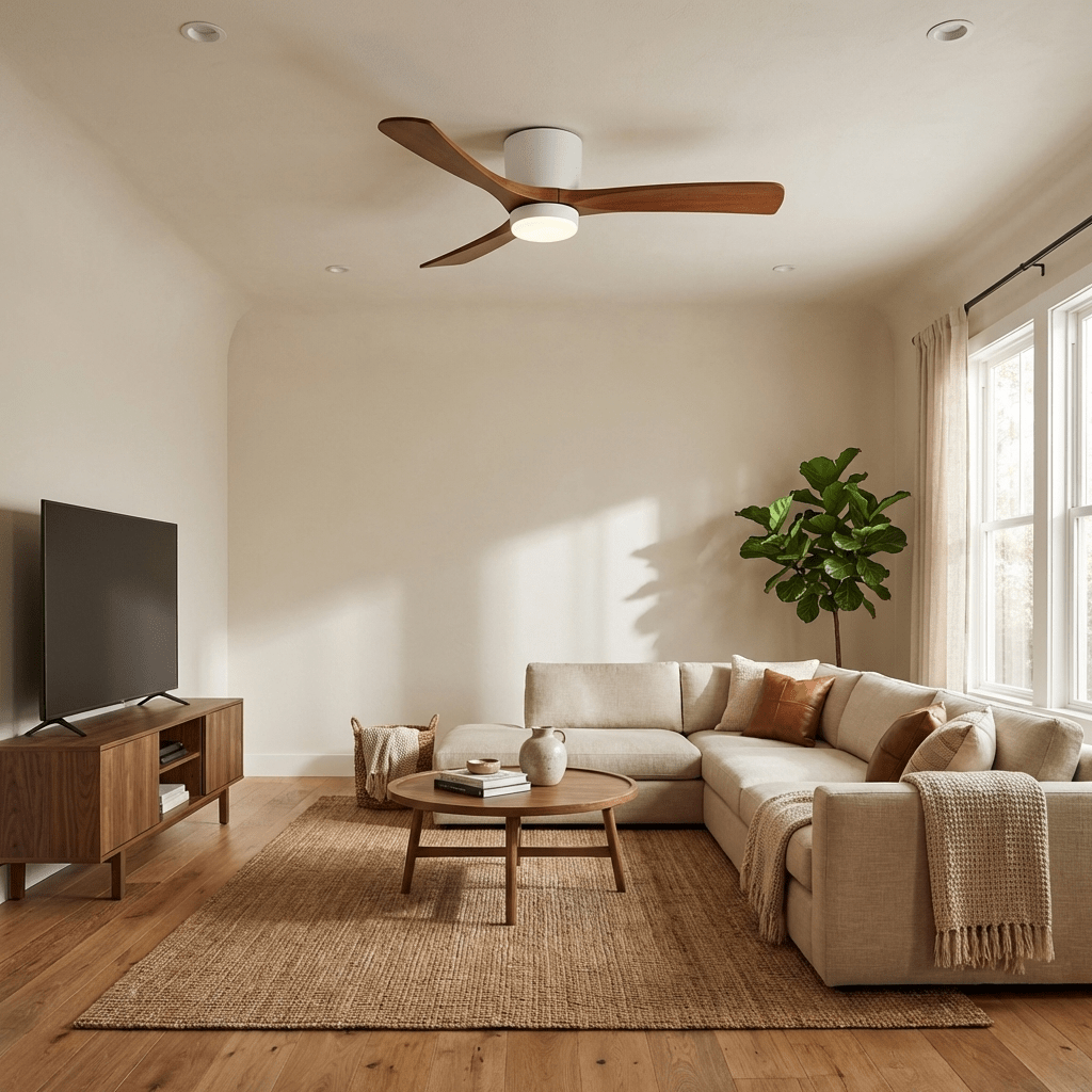 Nordic Wooden Ceiling Fan Light