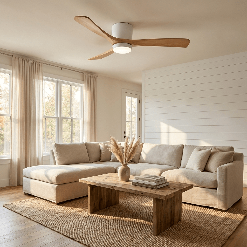 Nordic Wooden Ceiling Fan Light