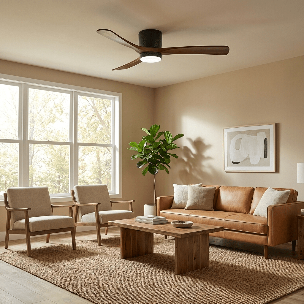 Nordic Wooden Ceiling Fan Light