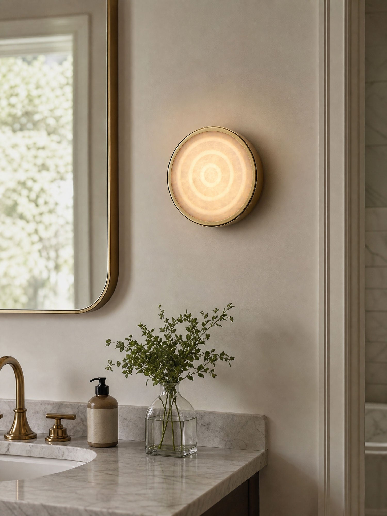 Orlina Stone Disc Wall Sconce