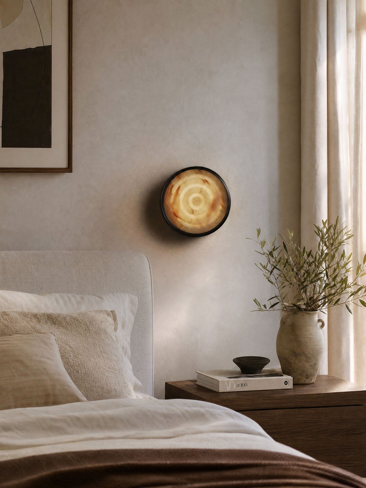Orlina Stone Disc Wall Sconce
