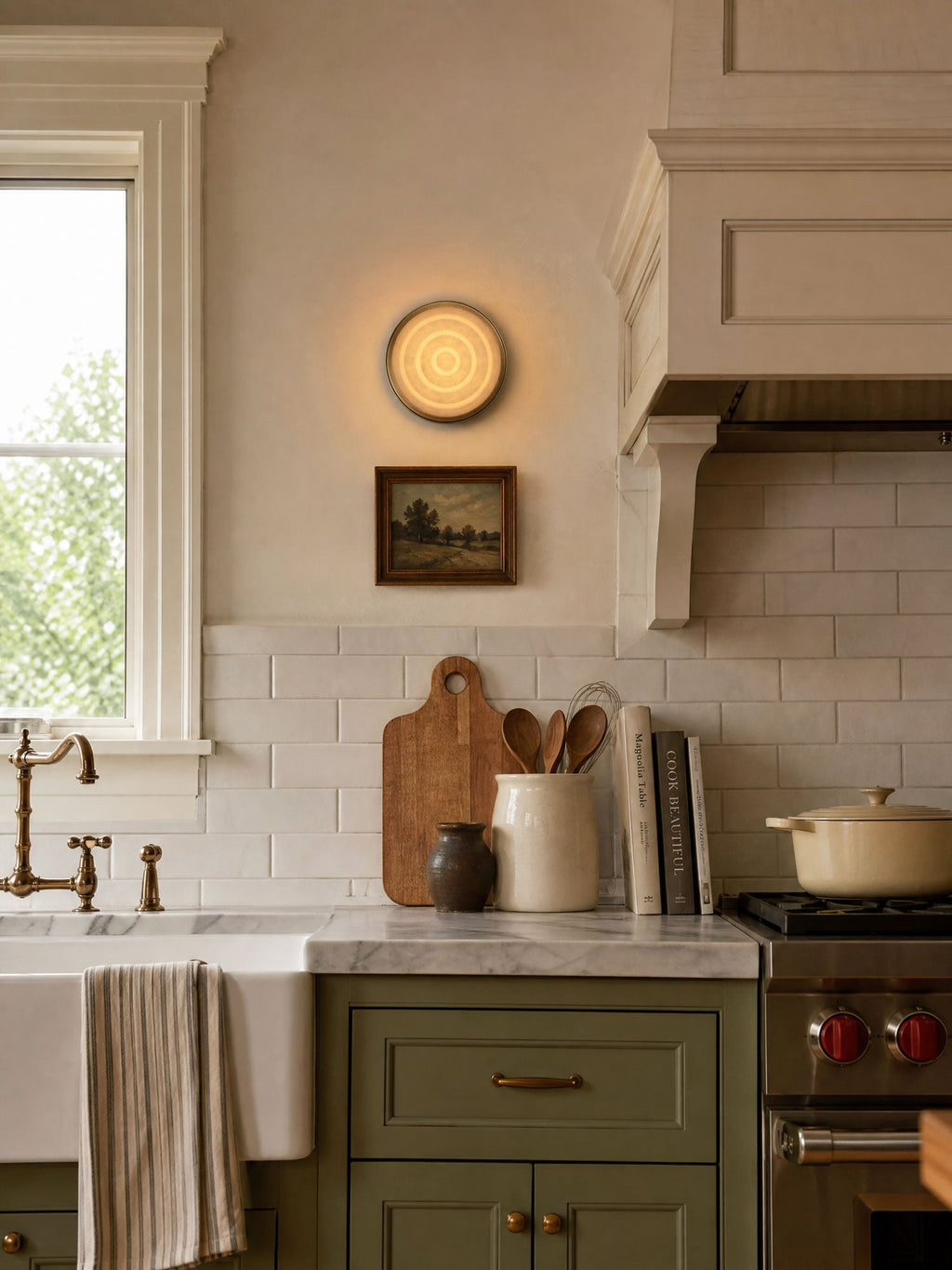 Orlina Stone Disc Wall Sconce