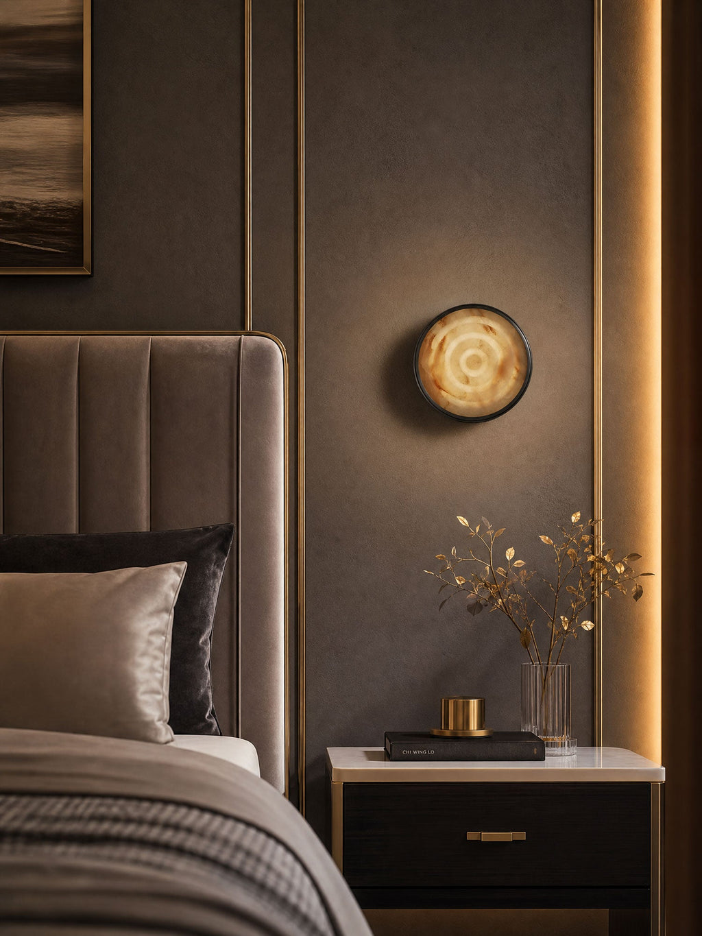 Orlina Stone Disc Wall Sconce