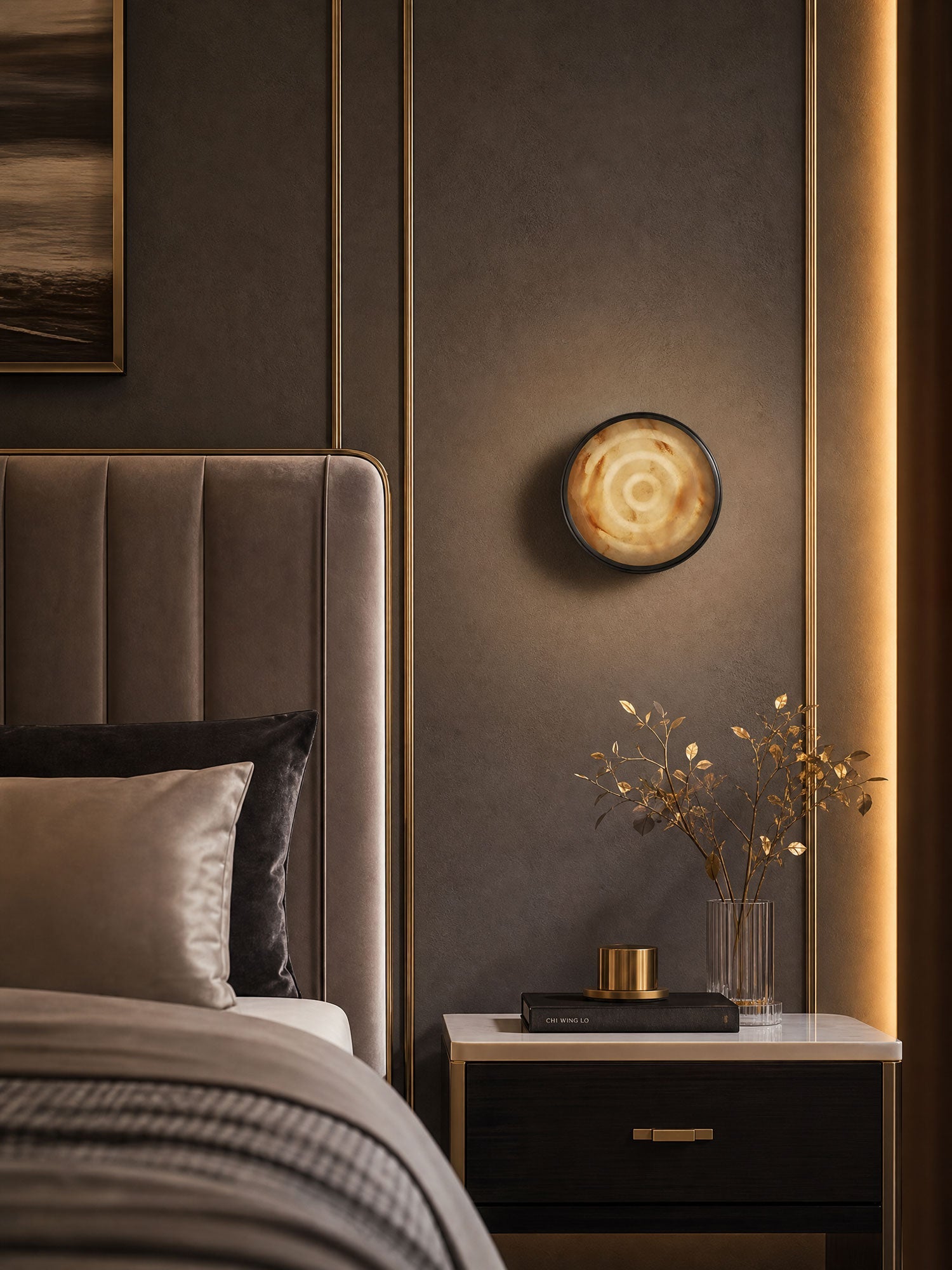 Orlina Stone Disc Wall Sconce