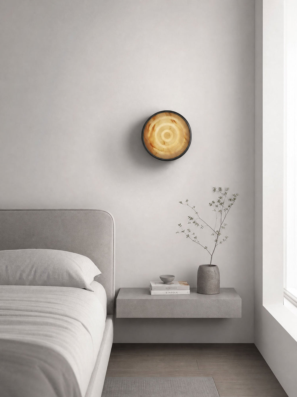 Orlina Stone Disc Wall Sconce