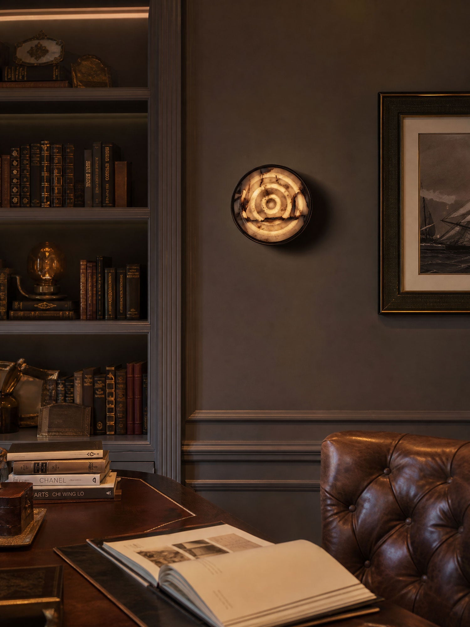 Orlina Stone Disc Wall Sconce