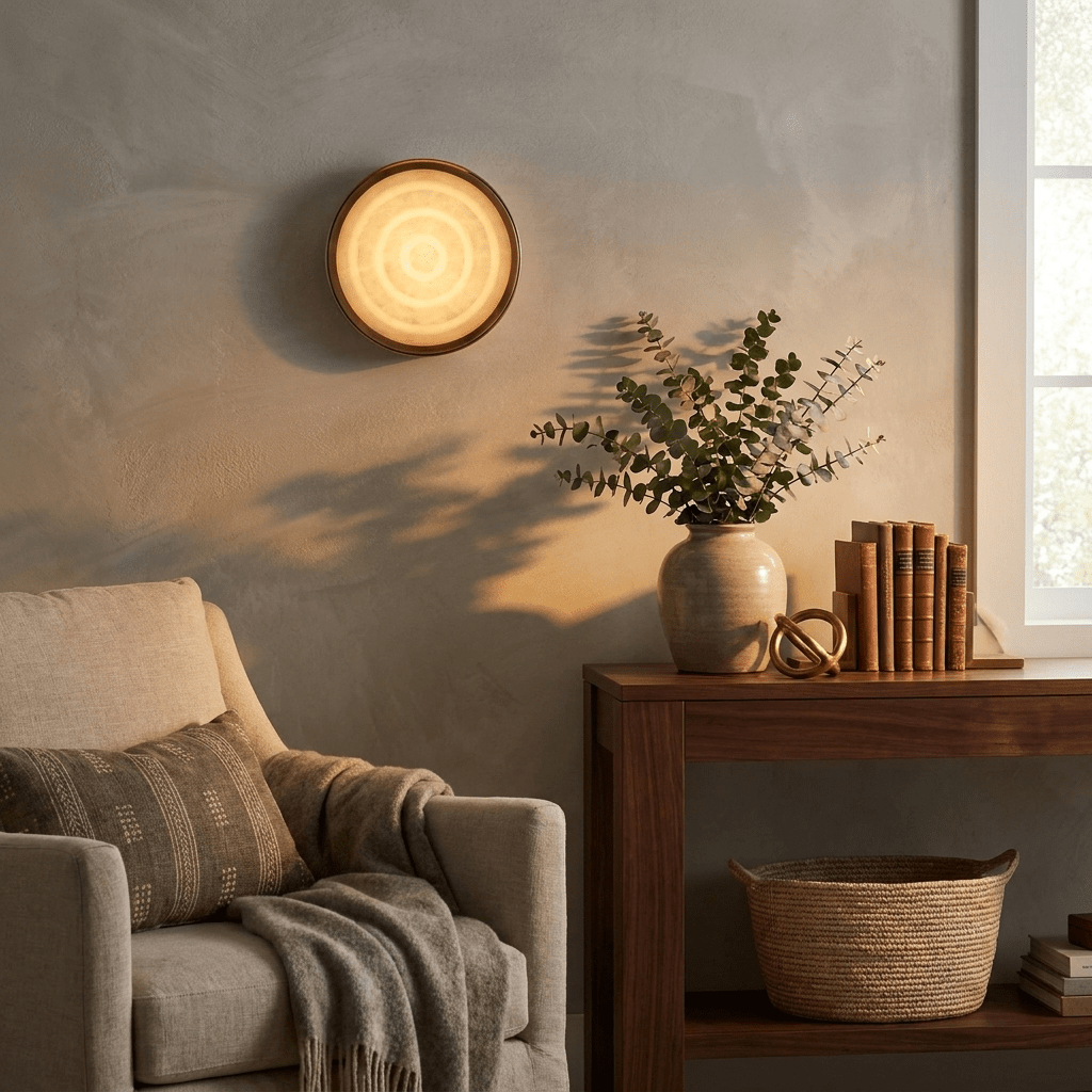 Orlina Stone Disc Wall Sconce