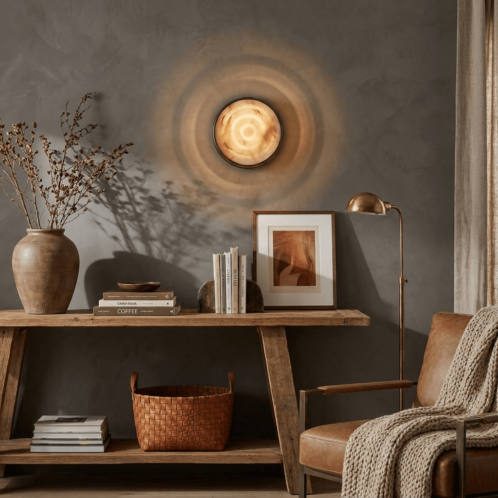 Orlina Stone Disc Wall Sconce