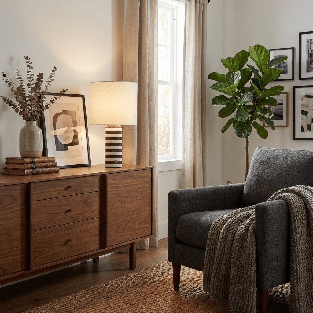 Rivelle Striped Marble Table Lamp
