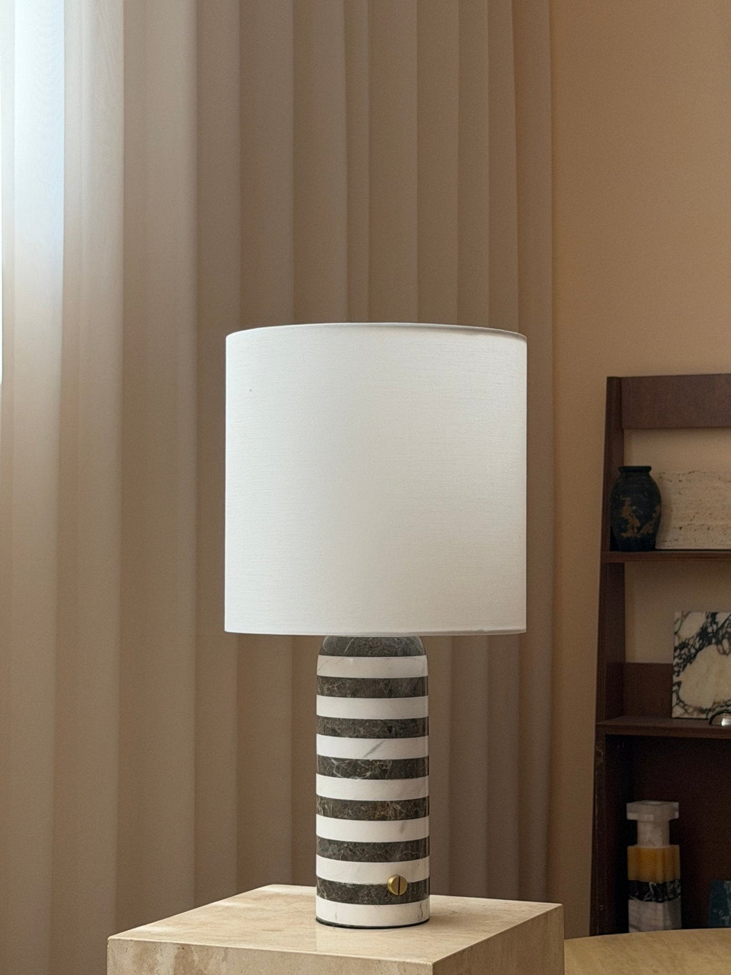 Rivelle Striped Marble Table Lamp