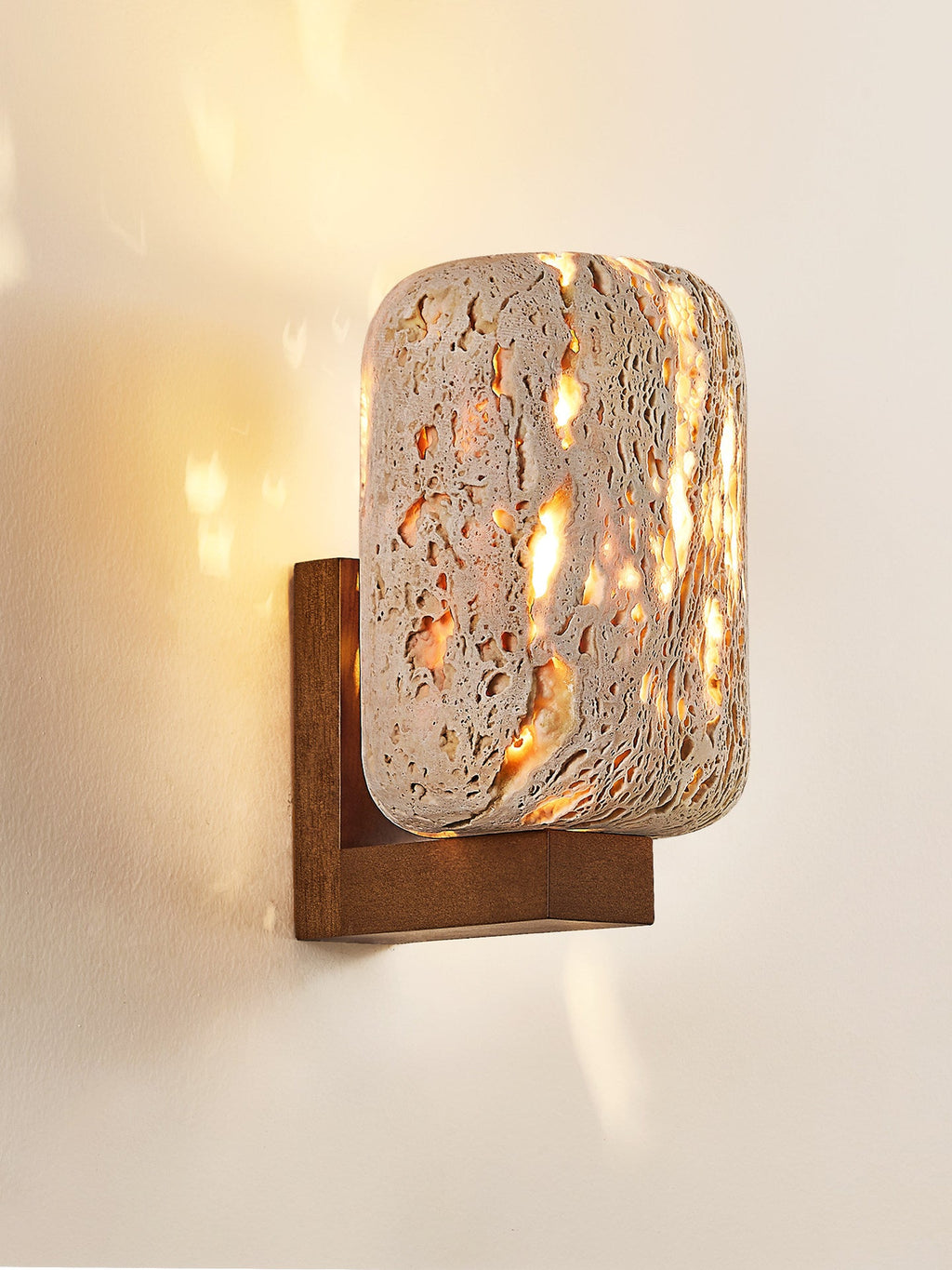 Solvane Perforated Travertine Wall Sconce