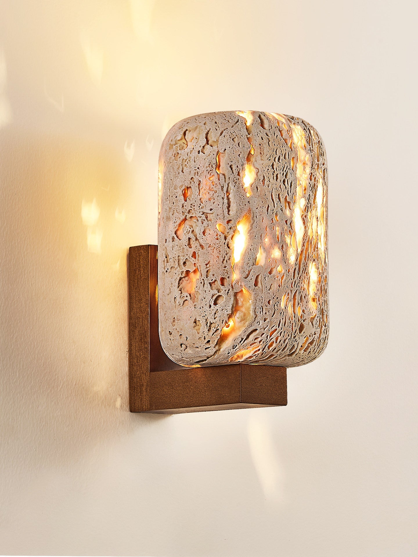Solvane Perforated Travertine Wall Sconce