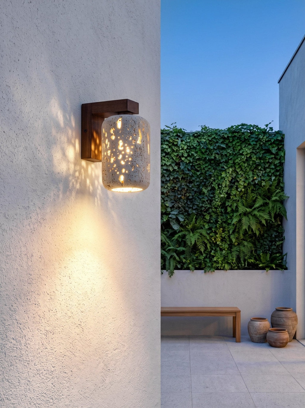 Solvane Perforated Travertine Wall Sconce