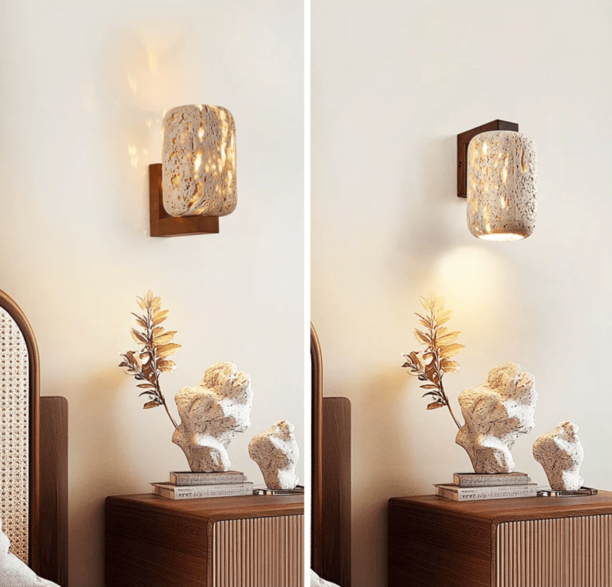 Solvane Perforated Travertine Wall Sconce