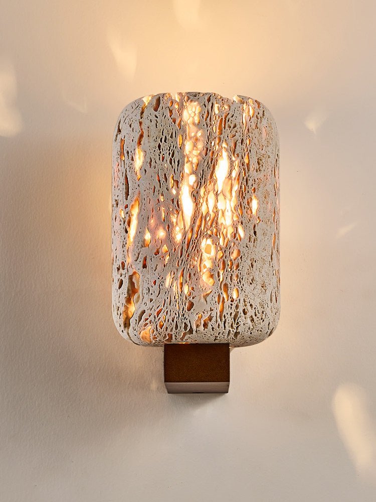 Solvane Perforated Travertine Wall Sconce