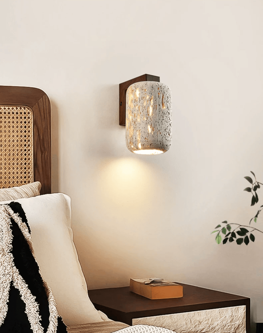 Solvane Perforated Travertine Wall Sconce