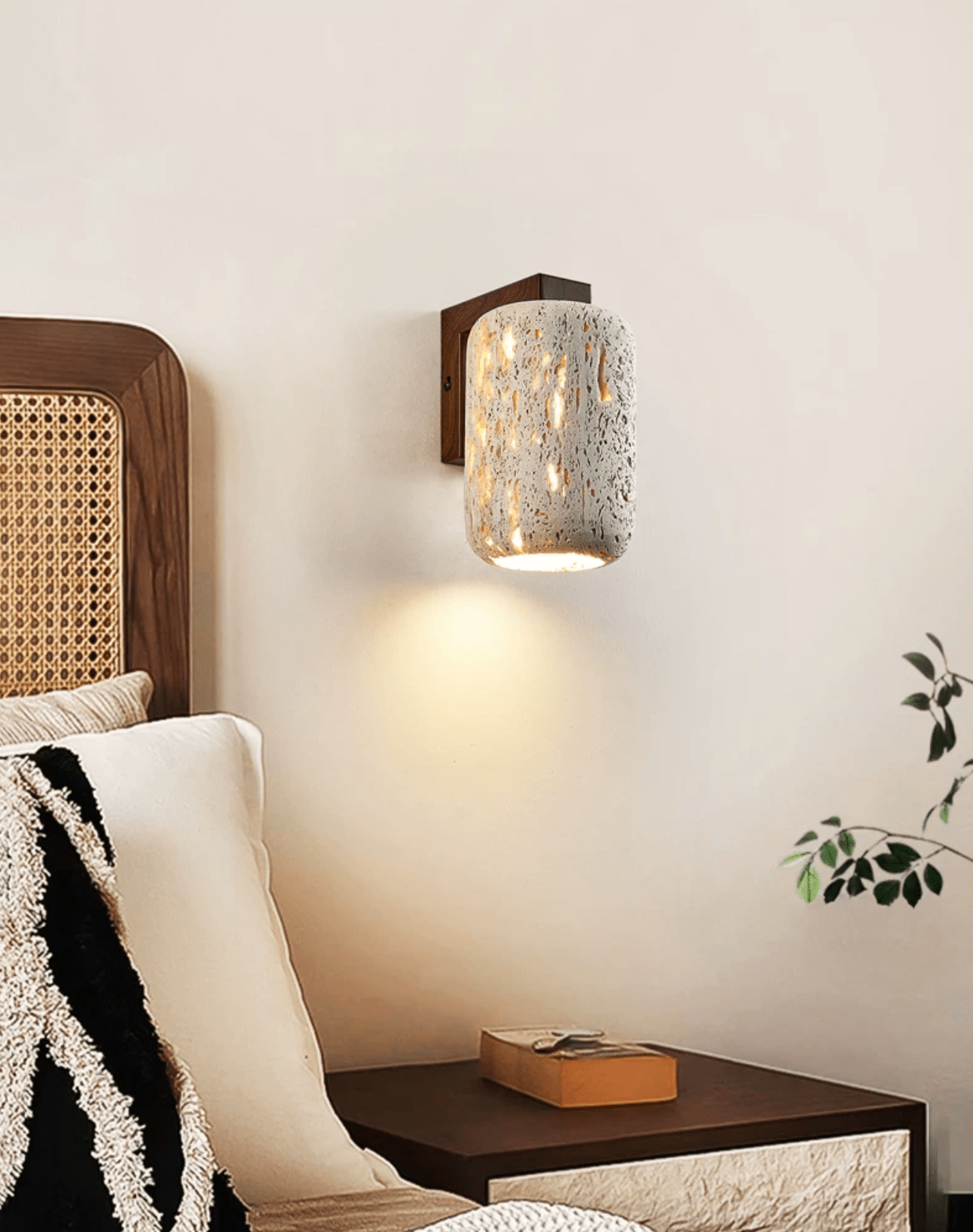 Solvane Perforated Travertine Wall Sconce