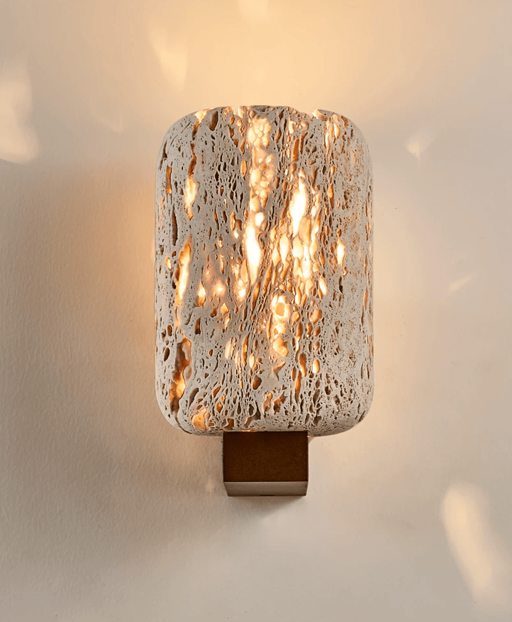 Solvane Perforated Travertine Wall Sconce