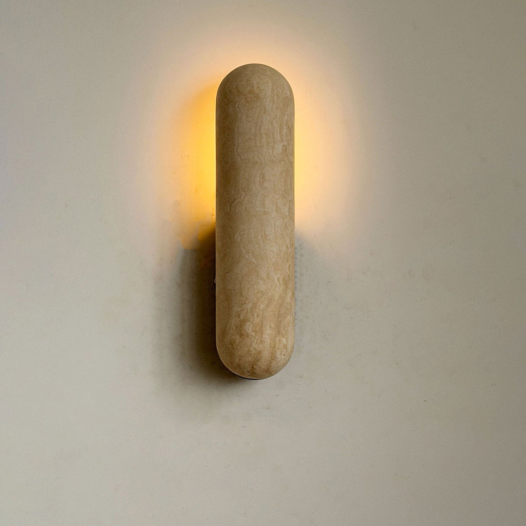 Talvera Travertine Capsule Wall Sconce
