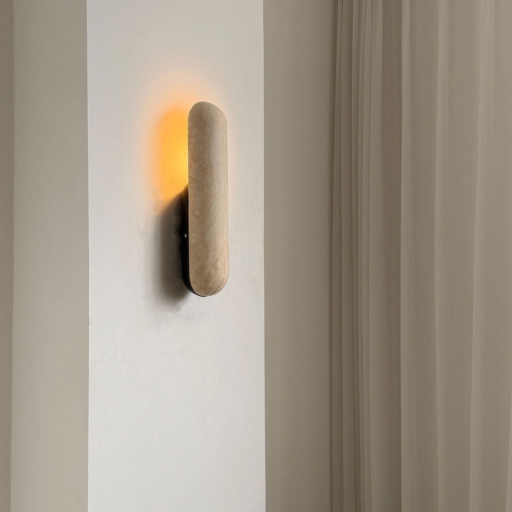Talvera Travertine Capsule Wall Sconce