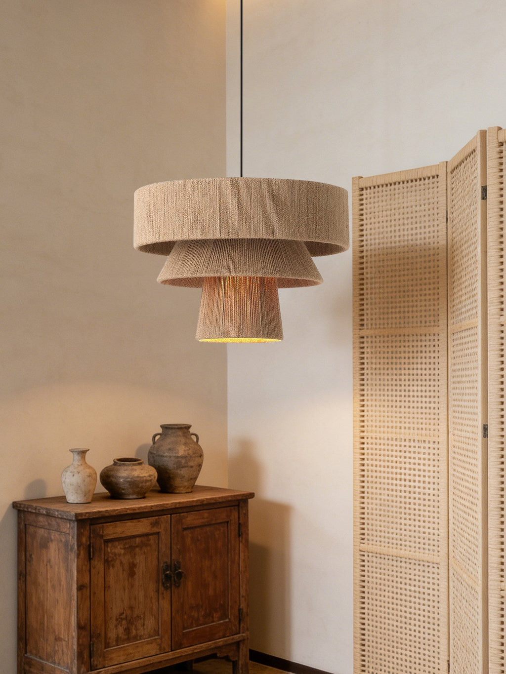 Twine Tiered Rope Pendant Lamp