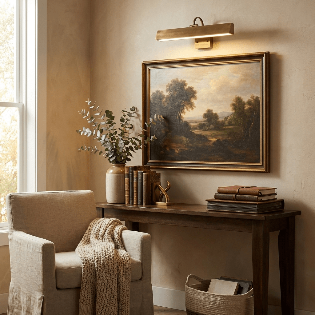 Valenne Vintage Brass LED Picture Light