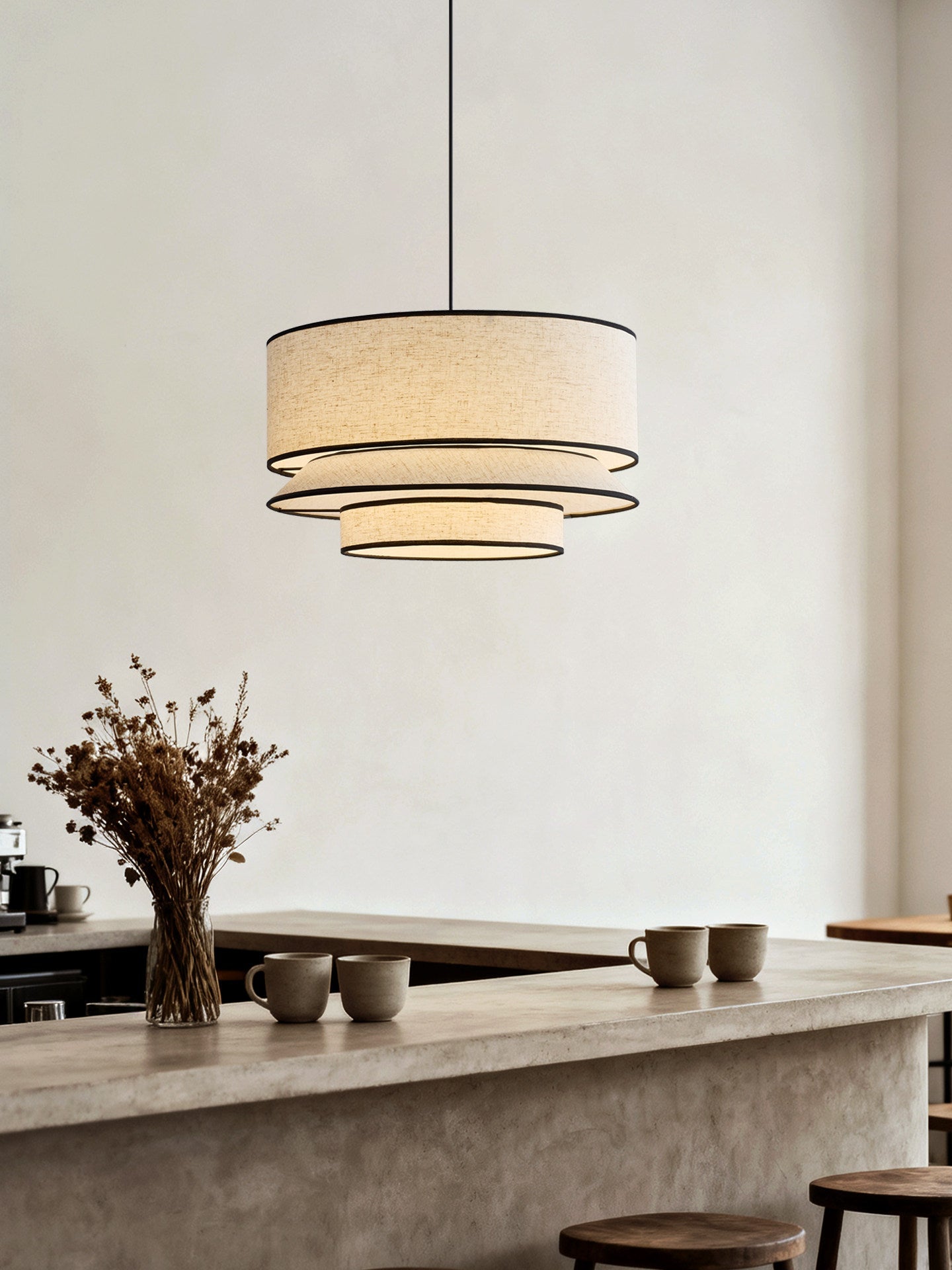 Willow Tiered Linen Pendant Lamp