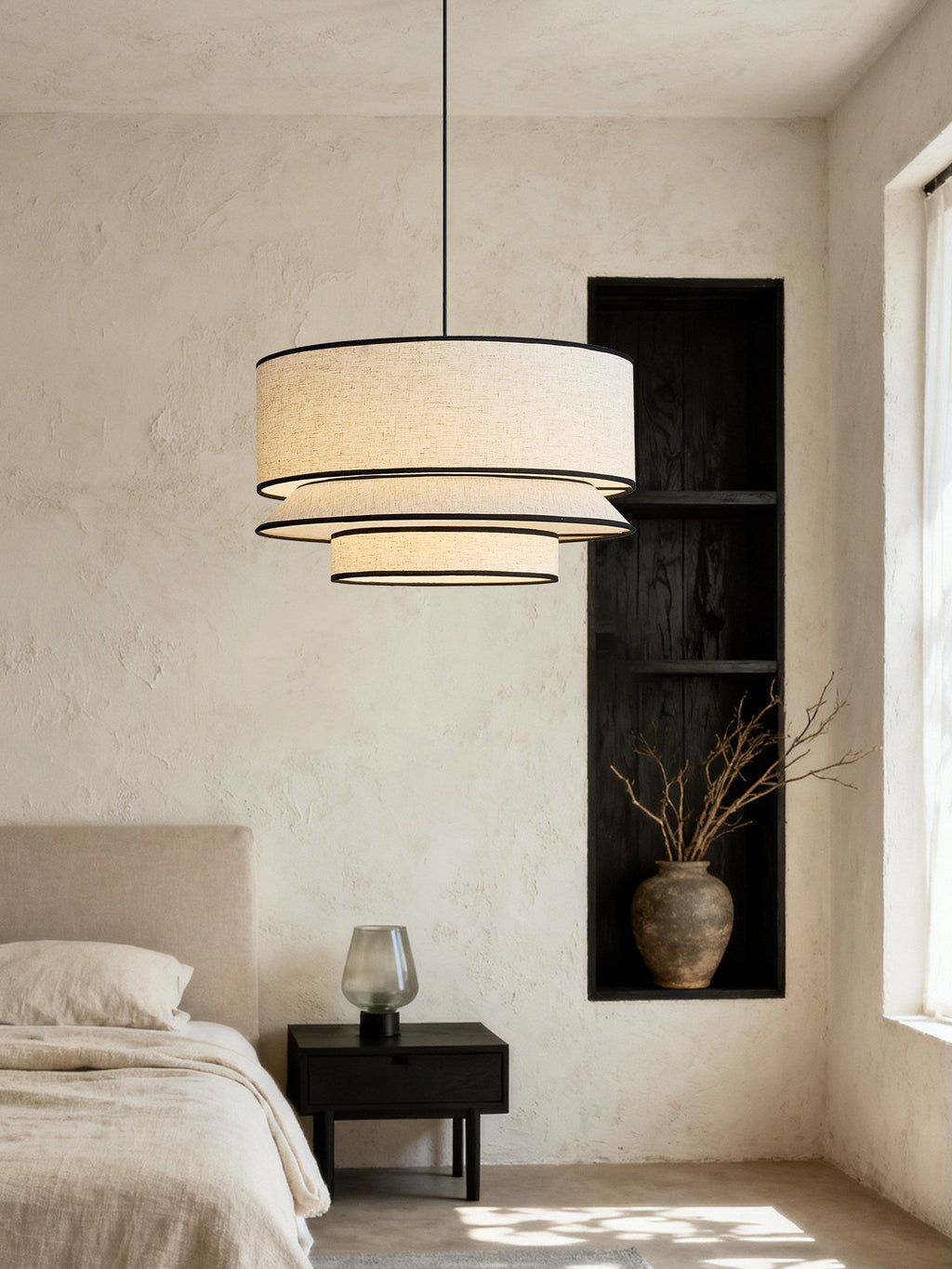 Willow Tiered Linen Pendant Lamp