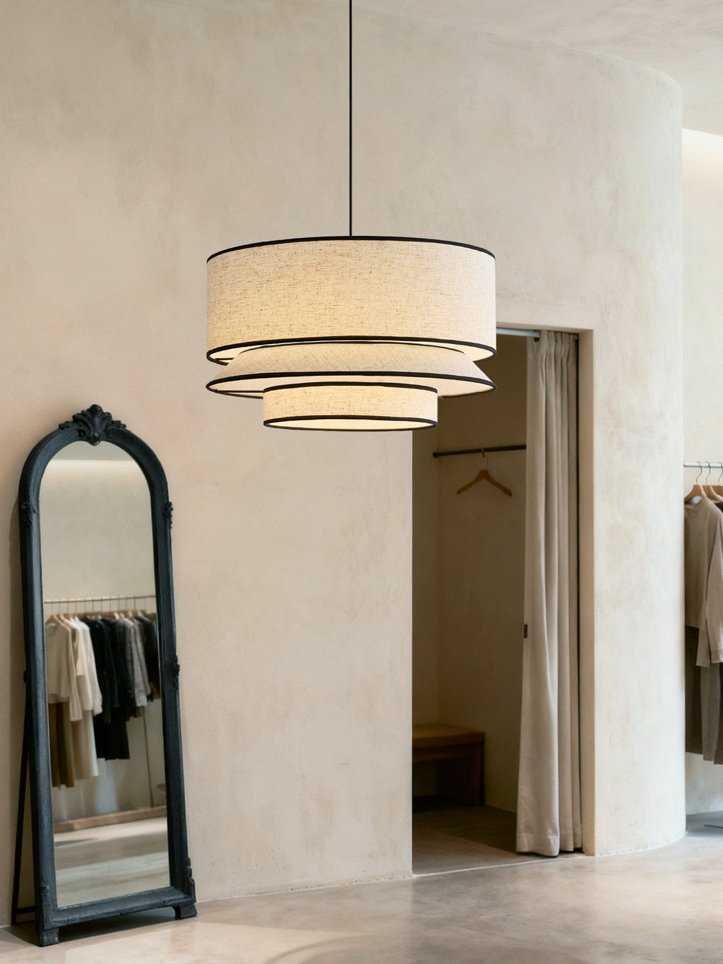 Willow Tiered Linen Pendant Lamp