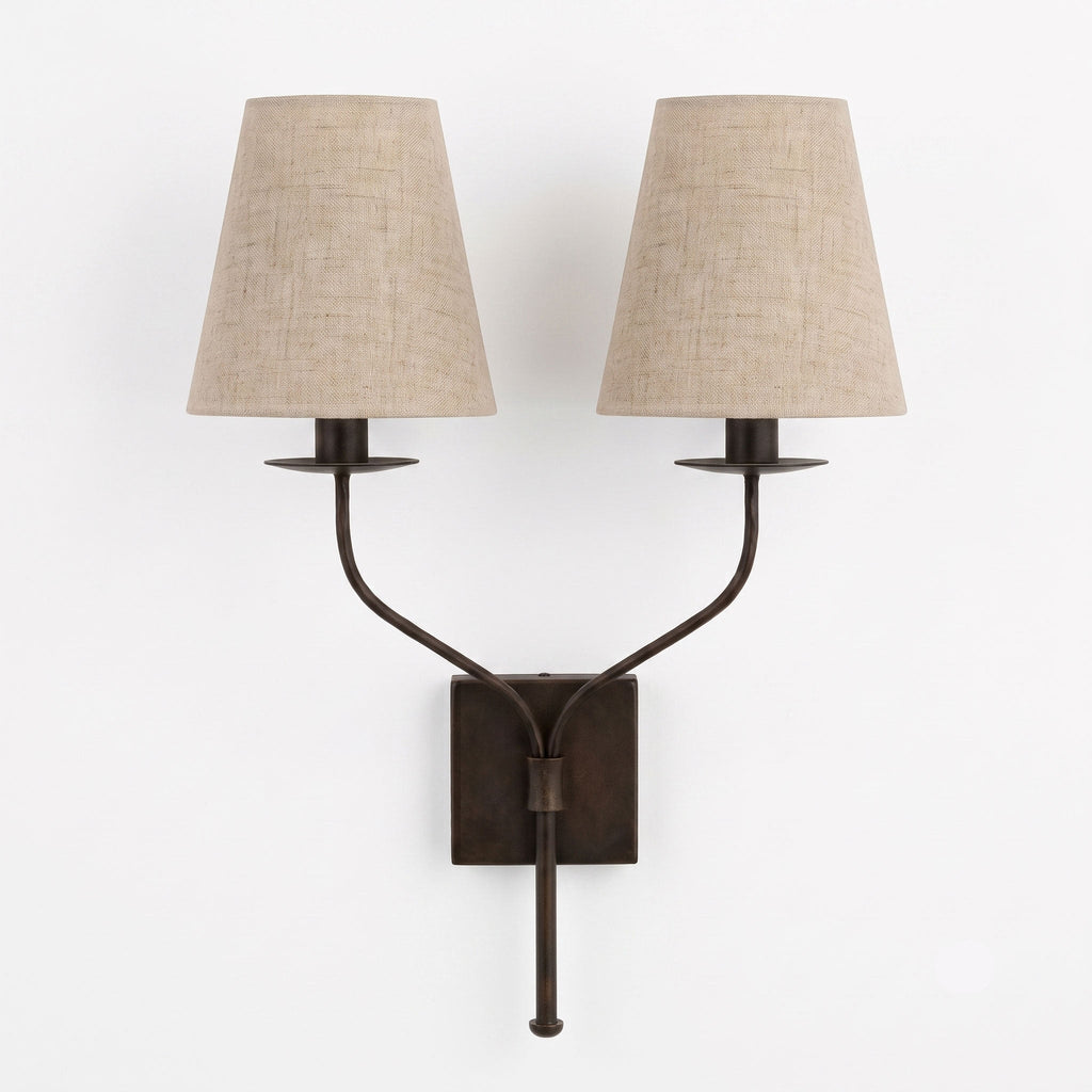 Lysenne Double Arm Fabric Wall Sconce